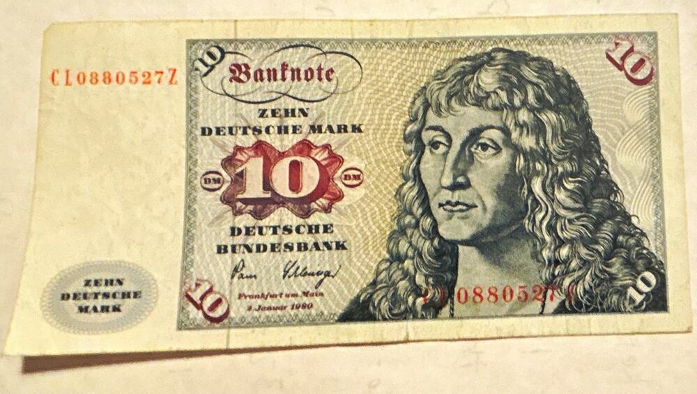 1980 Germany 10 Deutsche Mark P-31d Banknote West German Gorch Fock Ship